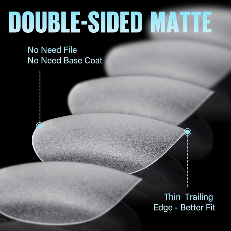 TOMICCA Extra Short Oval Nail Tips, Acrylic Double Sided Matte Fake Nails for Extension,240Pcs 15 Sizes Press On Nail Tips for Home DIY Art Women Girls - Image 3